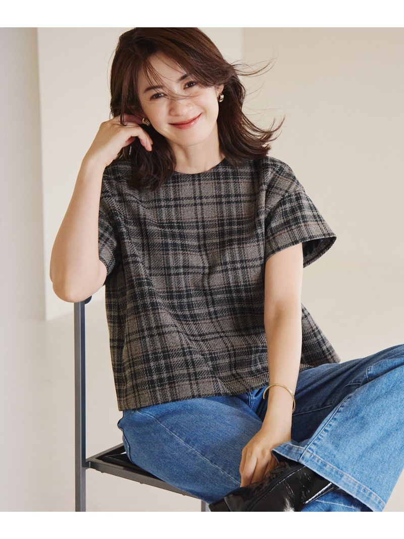 【SALE／30%OFF】【洗える】ツイーディーエトワール ブラウス 23区 S ニジュウサンク トップス シャツ・ブラウス ブラウン グレー【RBA_E】【送料無料】[ Fashion]
