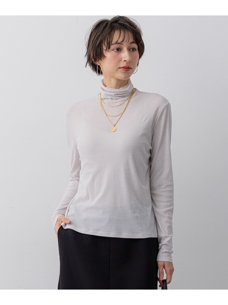 シアーフライス レイヤード タートル カットソー 23区 S ニジュウサンク トップス カットソー・Tシャツ ブラック ベージュ ホワイト【送料無料】[ Fashion]