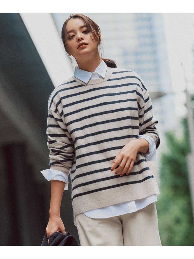 【SALE／20%OFF】【見上愛さん着用/Oggi・STORY掲載】ピュアカシミヤ クルーネック ニット 23区 L ニジュウサンク トップス ニット オレンジ ブルー ベージュ ブラウン イエロー ホワイト グレー【RBA_E】【送料無料】[ Fashion] 17,741円