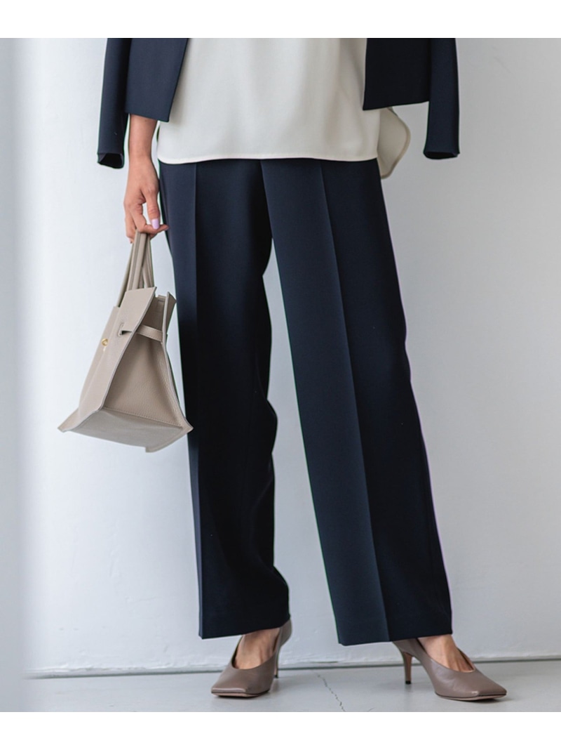 【VERY・CLASSY.・LEE掲載/セットアップ対応】トリアセダブルジョーゼット フルレングス パンツ 23区 S ニジュウサンク パンツ その他のパンツ ブラック ネイビー ベージュ【送料無料】[ Fashion]