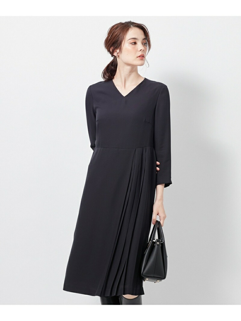 メーカー直売 Fashion Sale 30 Off キュプラツイル Rakuten ラッププリーツ ネイビー Rba E 送料無料 半袖ワンピース ワンピース ニジュウサンク S 23区 ワンピース Bs07 Spmau Ac In