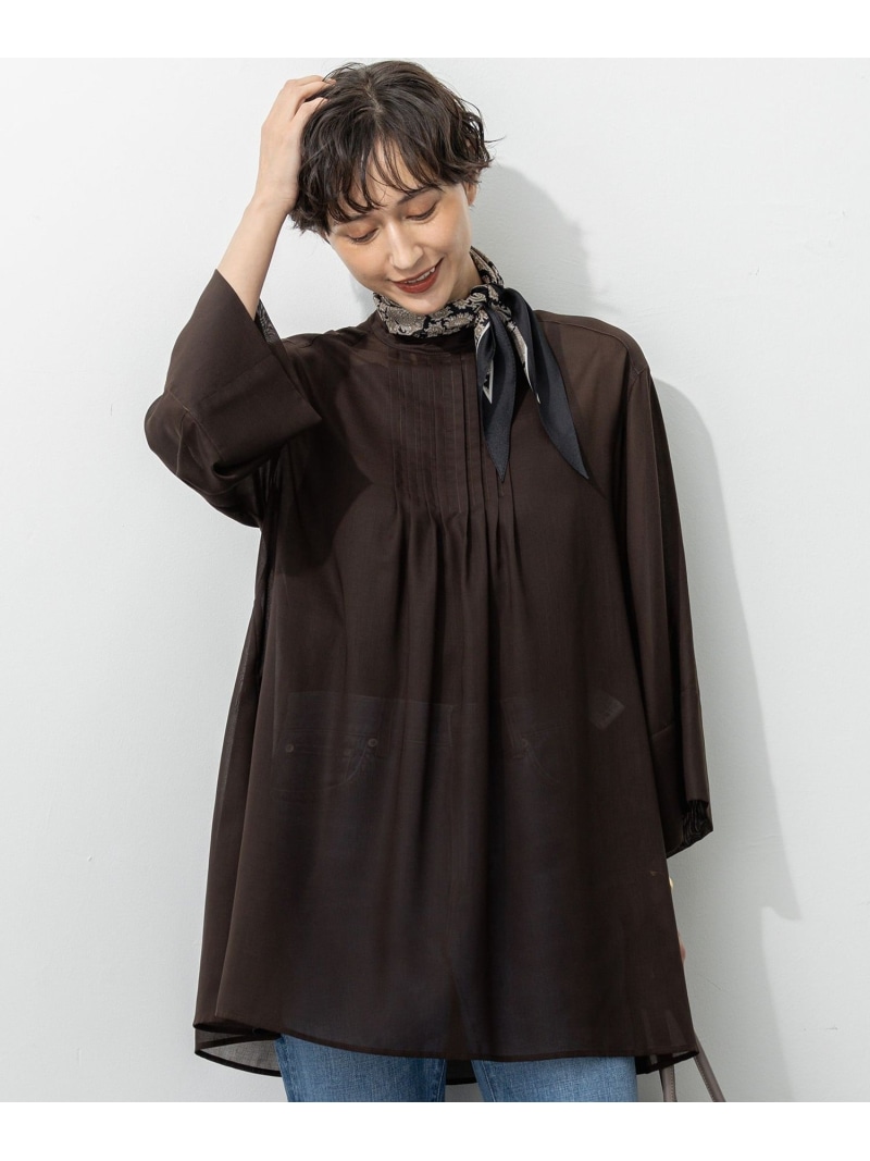 【SALE／50%OFF】【洗える】シアービエラ チュニック ブラウス 23区 S ニジュウサンク トップス シャツ・ブラウス ブラック【RBA_E】【送料無料】[ Fashion]
