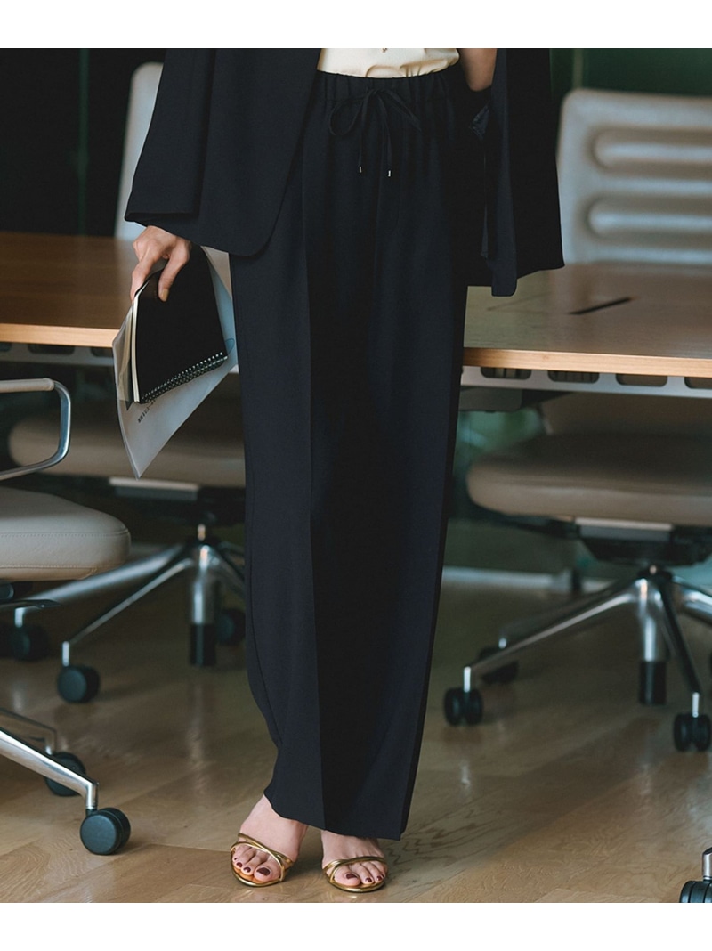 【新色追加/洗える】ストレッチジョーゼット ワイドパンツ 23区 L ニジュウサンク パンツ その他のパンツ ブラウン ベージュ ブラック ネイビー【送料無料】[ Fashion]｜23区 店