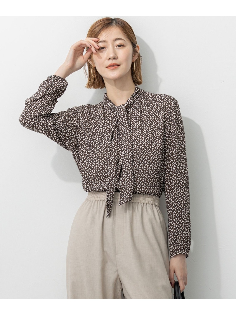 【SALE／40%OFF】【洗える】モダンジオメトリックプリント ブラウス 23区 L ニジュウサンク トップス シャツ・ブラウス ブラック【RBA_E】【送料無料】[ Fashion]｜23区 店