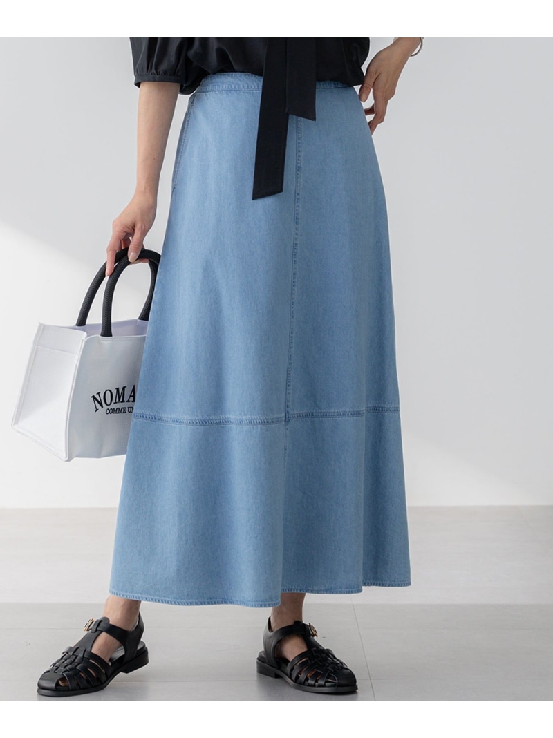 【SALE／50%OFF】【洗える】ライトダンガリー フレア スカート 23区 S ニジュウサンク スカート ロング・マキシスカート ブルー【RBA_E】【送料無料】[ Fashion] 6,930円