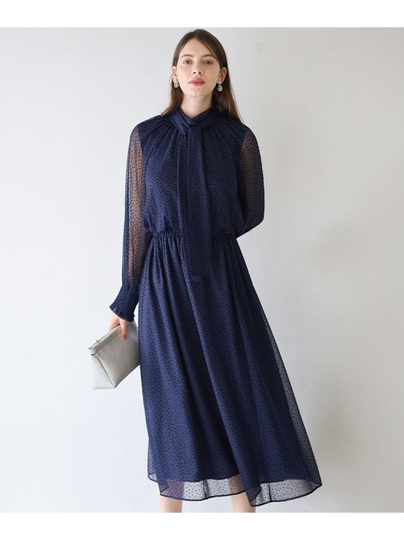 【SALE／30%OFF】【APPLAUDIR】シアードットフロッキー ドレス 23区 S ニジュウサンク ワンピース・ドレス ドレス ブラック ネイビー【RBA_E】【送料無料】[ Fashion]｜23区 店 21,321円