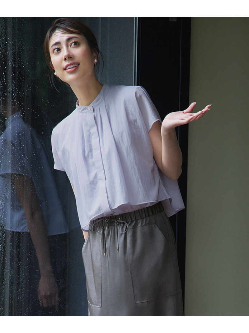 【SALE／30%OFF】【撥水加工/洗える】シアーナイロンツイル レイヤード ブラウス 23区 L ニジュウサンク トップス シャツ・ブラウス パープル ホワイト ブラック【RBA_E】【送料無料】[ Fashion] 11,119円
