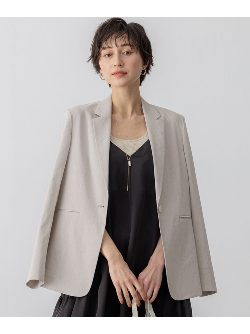 【SALE／30%OFF】【洗える】リネンレーヨンストレッチ テーラード 上衣 23区 ニジュウサンク ジャケット・アウター テーラードジャケット・ブレザー ベージュ 黒いこと【RBA_E】【貨物輸送無料】[ Fashion]