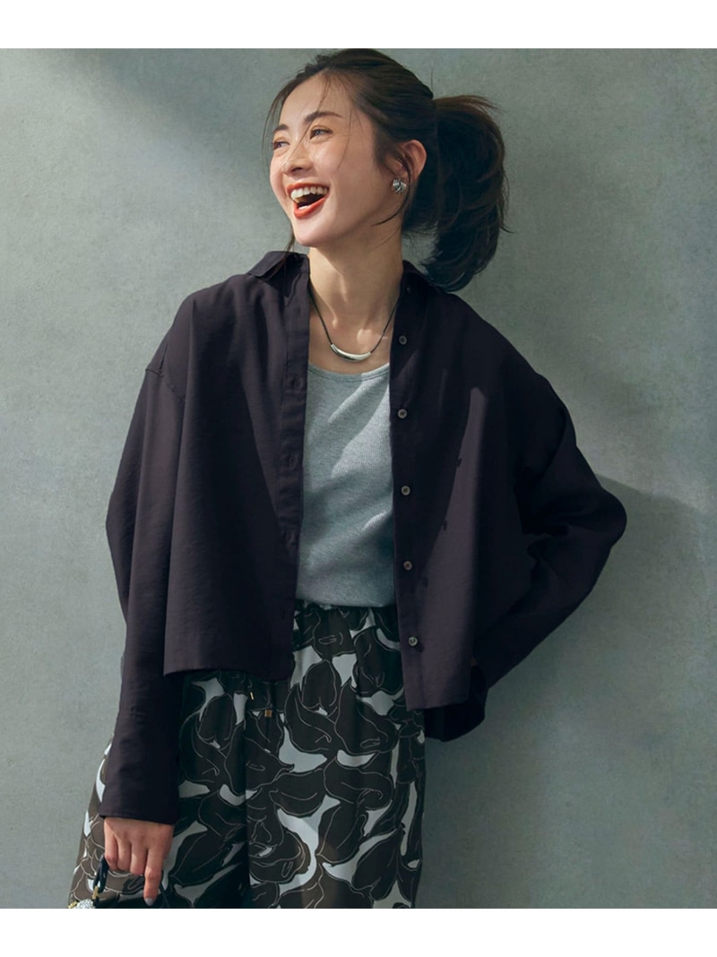 【SALE／20%OFF】【Oggi5月号掲載/接触冷感/速乾性】シアータンブラー シャツ 23区 L ニジュウサンク トップス シャツ・ブラウス ブラック ベージュ【RBA_E】【送料無料】[ Fashion]