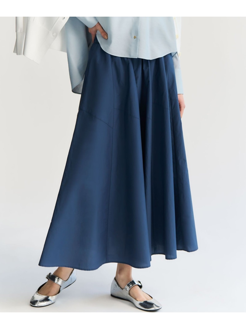 ナイロンコットンタフタ フレアスカート 23区 ニジュウサンク スカート ロング・マキシスカート ブルー ブラウン【送料無料】[ Fashion]