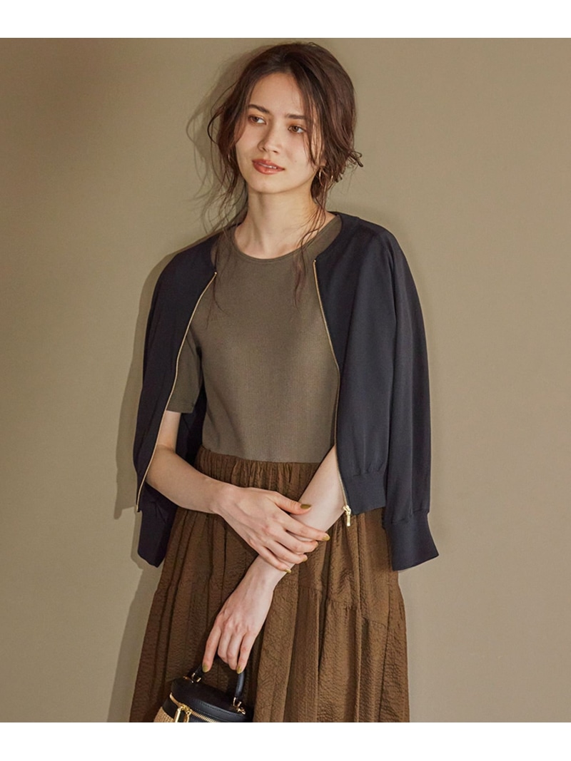 【SALE／20%OFF】【SLOW/構成要素バス発着場押さえる】シアー 上衣 23区 L ニジュウサンク トップス ジレー 赤銅色 黒いこと 白いこと 薄墨色【RBA_E】【貨物輸送無料】[ Fashion]
