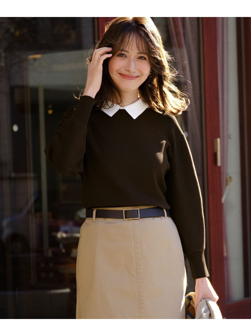 【SALE／20%OFF】【WEB&一部店舗限定】バイカラーデザイン 2WAY ニット 23区 ニジュウサンク トップス ニット ブラック ネイビー【RBA_E】【送料無料】[ Fashion]