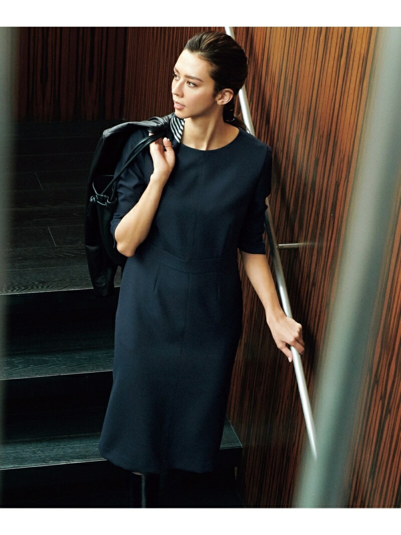 楽天市場 Rakuten Fashion Sale 50 Off マガジン掲載 ダブルクロスストレッチ ワンピース 番号j56 23区 S ニジュウサンク ワンピース 半袖ワンピース ネイビー Rba E 送料無料 23区 楽天市場店