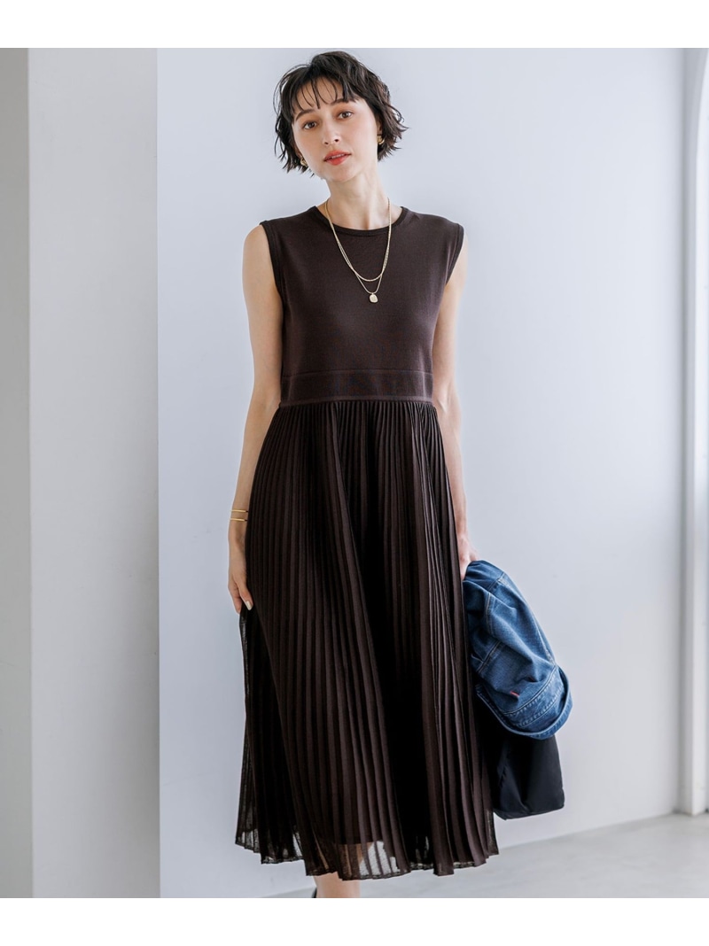 プリーツニット ワンピース 23区 ニジュウサンク ワンピース・ドレス ワンピース ネイビー【送料無料】[ Fashion]