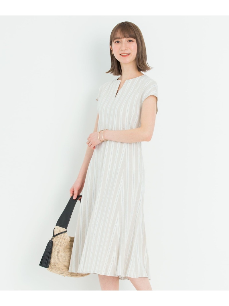 楽天1位 楽天市場 Rakuten Fashion 洗える リネンヴィスコースストレッチ ワンピース 23区 L ニジュウサンク ワンピース 半袖ワンピース ベージュ カーキ ネイビー 送料無料 23区 楽天市場店 半額品 Antaxonline Kalteng Polri Go Id