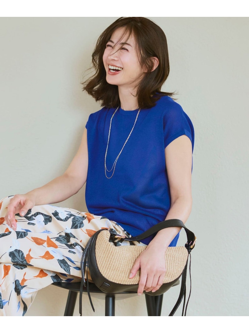 シャイニーシアー ノースリーブ ニット 23区 S ニジュウサンク トップス ニット ホワイト ベージュ ネイビー ブルー【送料無料】[ Fashion]