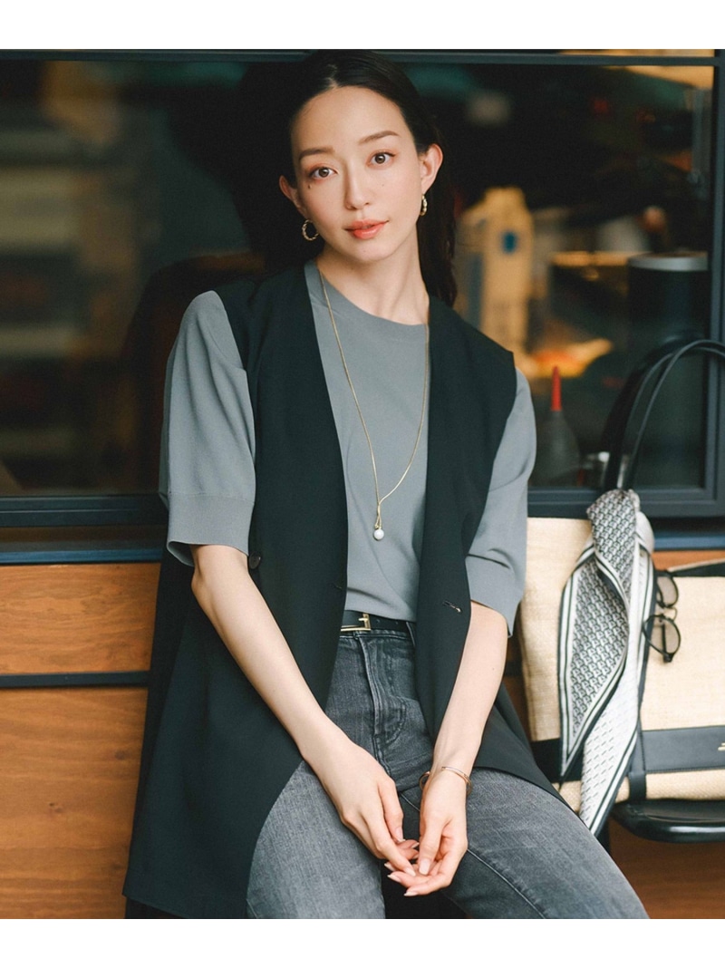 【SALE／30%OFF】【洗える】レーヨンポリエステルストレッチ 弗マン 編み物 23区 S ニジュウサンク トップス 編み物 ベージュ カーキ緑であること 青碧 黒いこと 白いこと オレンジ色【RBA_E】【貨物輸送無料】[ Fashion]