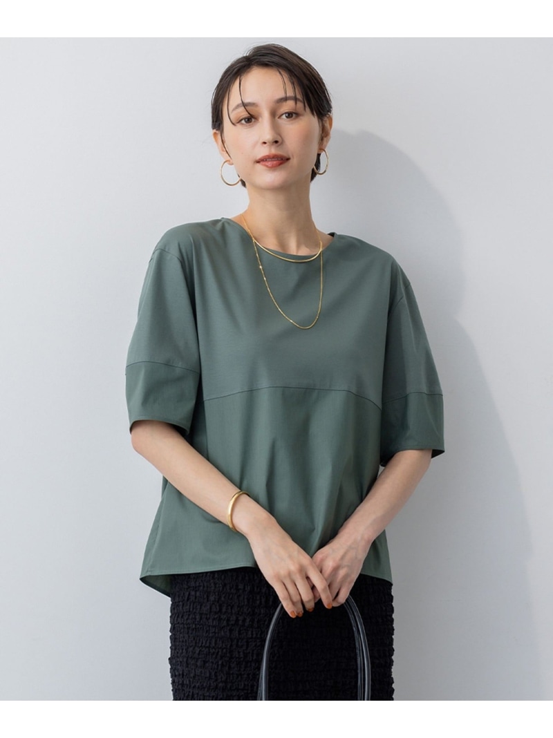 【SALE／40%OFF】【洗える】シルエットスムースコンビ バックフレア カットソー 23区 L ニジュウサンク トップス カットソー・Tシャツ ブラック ベージュ【RBA_E】【送料無料】[ Fashion]｜23区 店