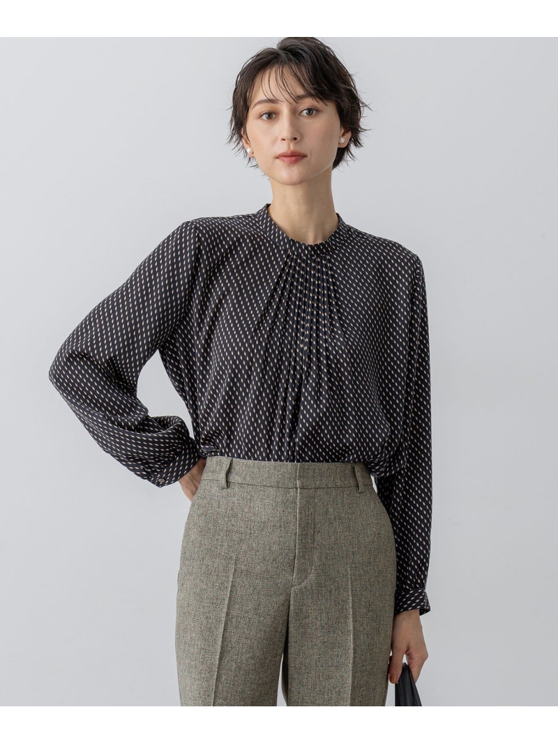 【SALE／30%OFF】【洗える】グラデーションドットプリント ブラウス 23区 L ニジュウサンク トップス シャツ・ブラウス ネイビー ホワイト【RBA_E】【送料無料】[ Fashion]