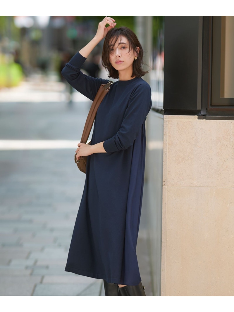【SALE／40%OFF】【洗える/吊り干しOK】ヴィスコースストレッチ バックデザイン ニットワンピース 23区 L ニジュウサンク ワンピース・ドレス ワンピース ブラウン ブラック ネイビー【RBA_E】【送料無料】[ Fashion]｜23区 店