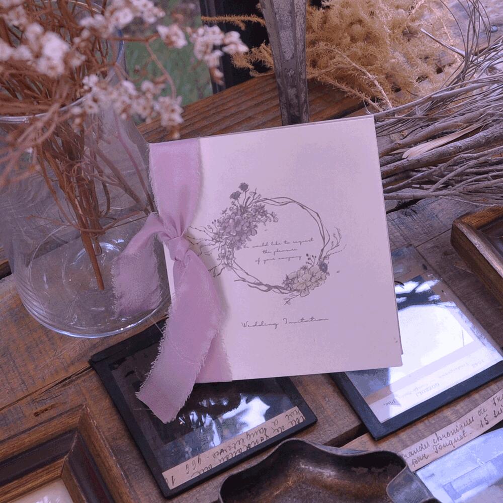 Sarah リース 印刷込最短納期4日 キット販売 ウエディング招待状 案内状 招待状 ペーパーアイテム ブライダル 手作りキット ウエディング