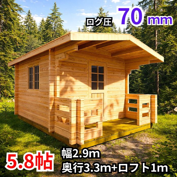 【楽天市場】ログハウスキット ログハウス キットハウス ログキット ガレージ 車庫 コテージ 別荘 店舗 物置 納屋 ガーデンハウス 離れ部屋 ...