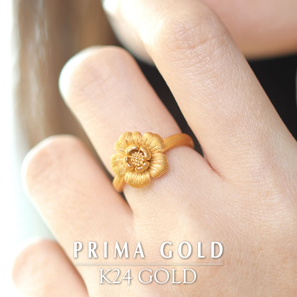 楽天市場】純金 指輪 花 蝶 リング レディース 女性 イエローゴールド