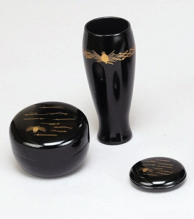 茶碗、棗　3点 楽天市場】【茶道具】茶箱用棗三点セット根来・曙プラスチック製