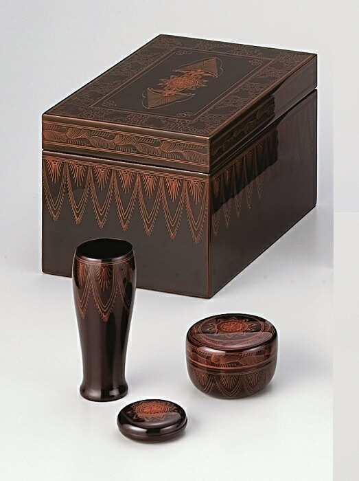 楽天市場】【茶道具 / 茶箱】利休茶箱 キンマ彫 宗悦作（化粧箱）(3点