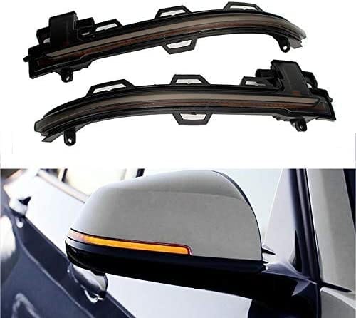 hotimp 互換品/交換 LED 流れる ドアミラー ウインカー BMW スモーク仕様 シーケンシャル ダイナミック 純正交換タイプ X5 (F15 2012-2018) X5 M (F85 2013-2018) X6 (F16 2013-2018)