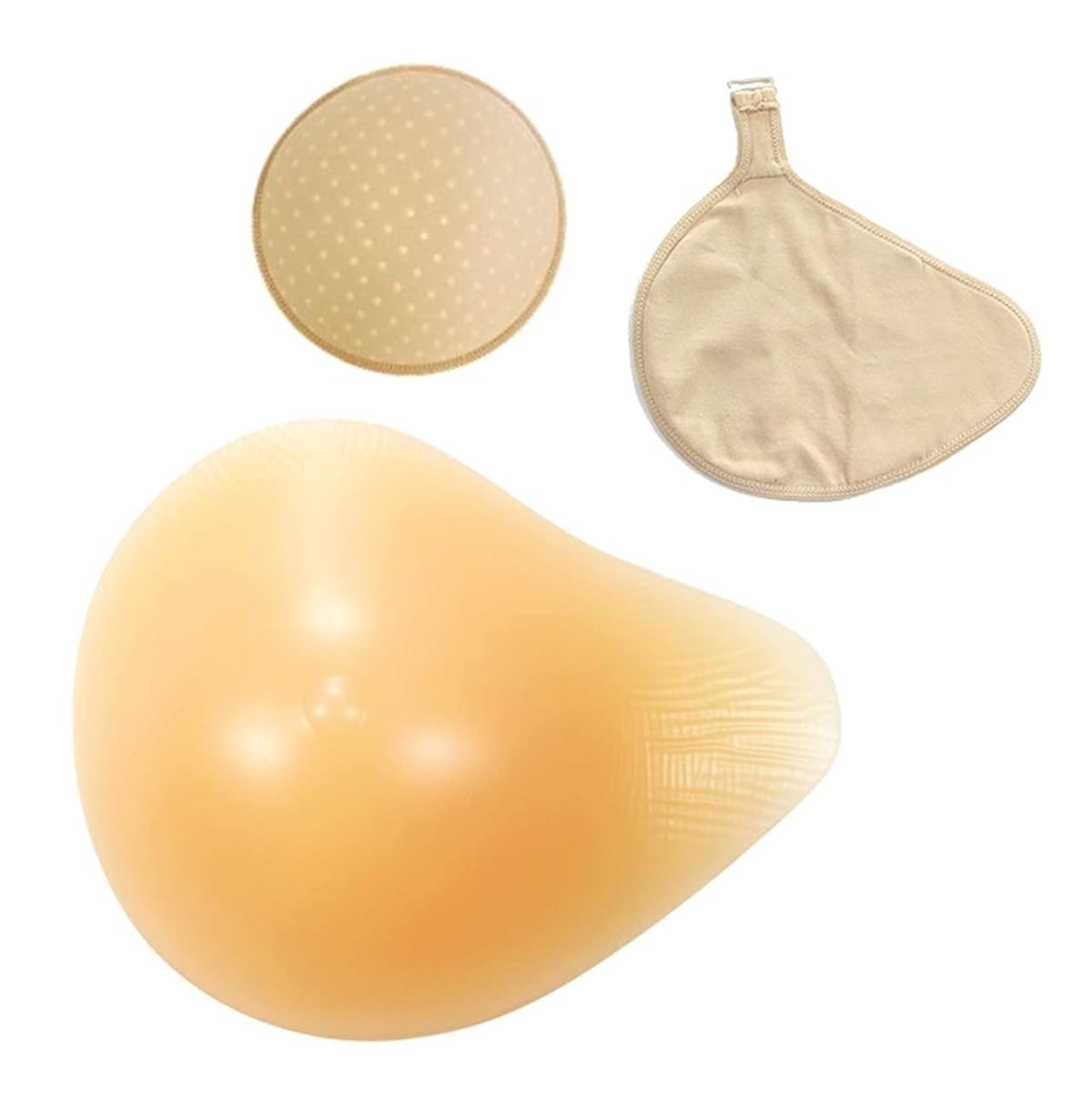 [ミコプエラ] 人工乳房 螺旋型 シリコンパッド 保護カバー ブラパット 3点セット 左胸 フック付き 乳がんパッド バスト補正