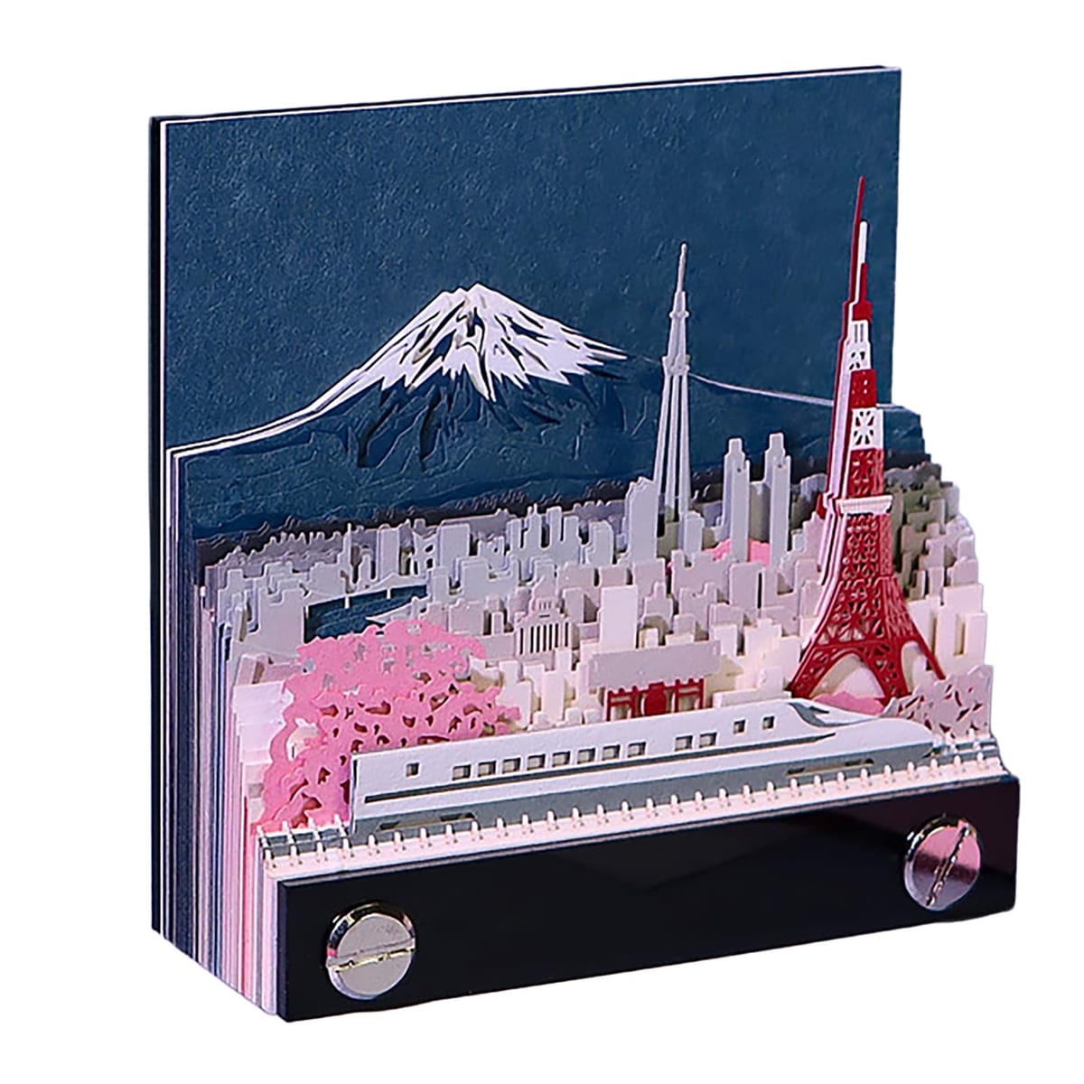 CAWKAY 3Dメモパッド 3Dペーパーアート 富士山 東京 メモ帳 ポストノート インテリア デスク オフィス 寝室 プレゼント