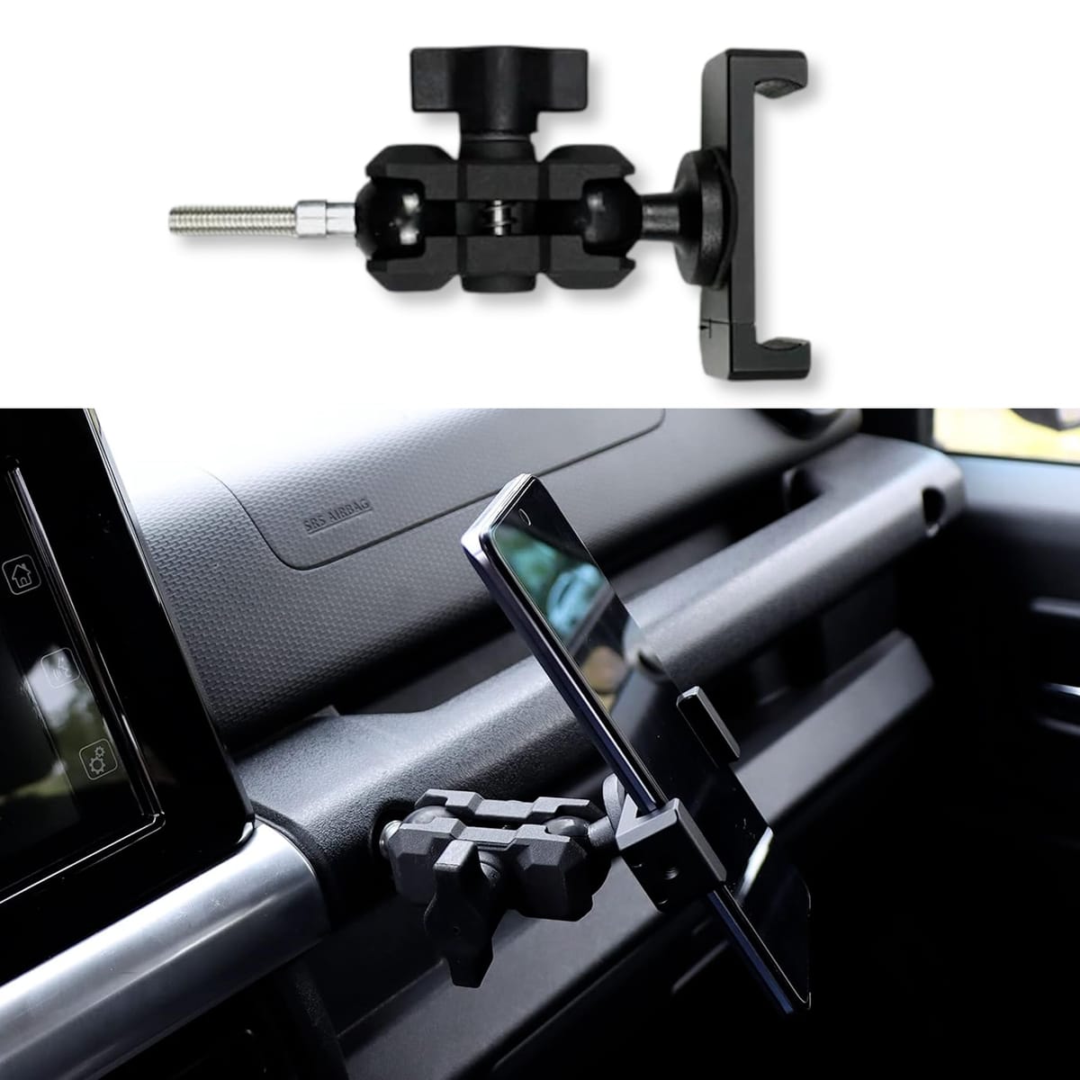 Lezalic スズキ ジムニー スマホホルダー JB64 シエラ JB74 車載ホルダー カスタム アクセサリー 車用 内装 パーツ