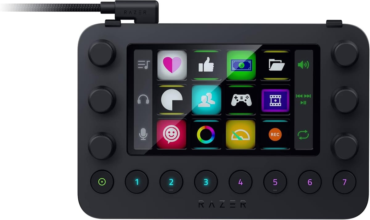 Razer レイザー Stream Controller ライブ配信 & コンテンツ制作用一体型コントローラー 指先でコントロールできる12の触覚 Switchbladeキー 簡単にオーディオ調整が可能な 6 つのタクタイルアナログダイアルと 2 サイド