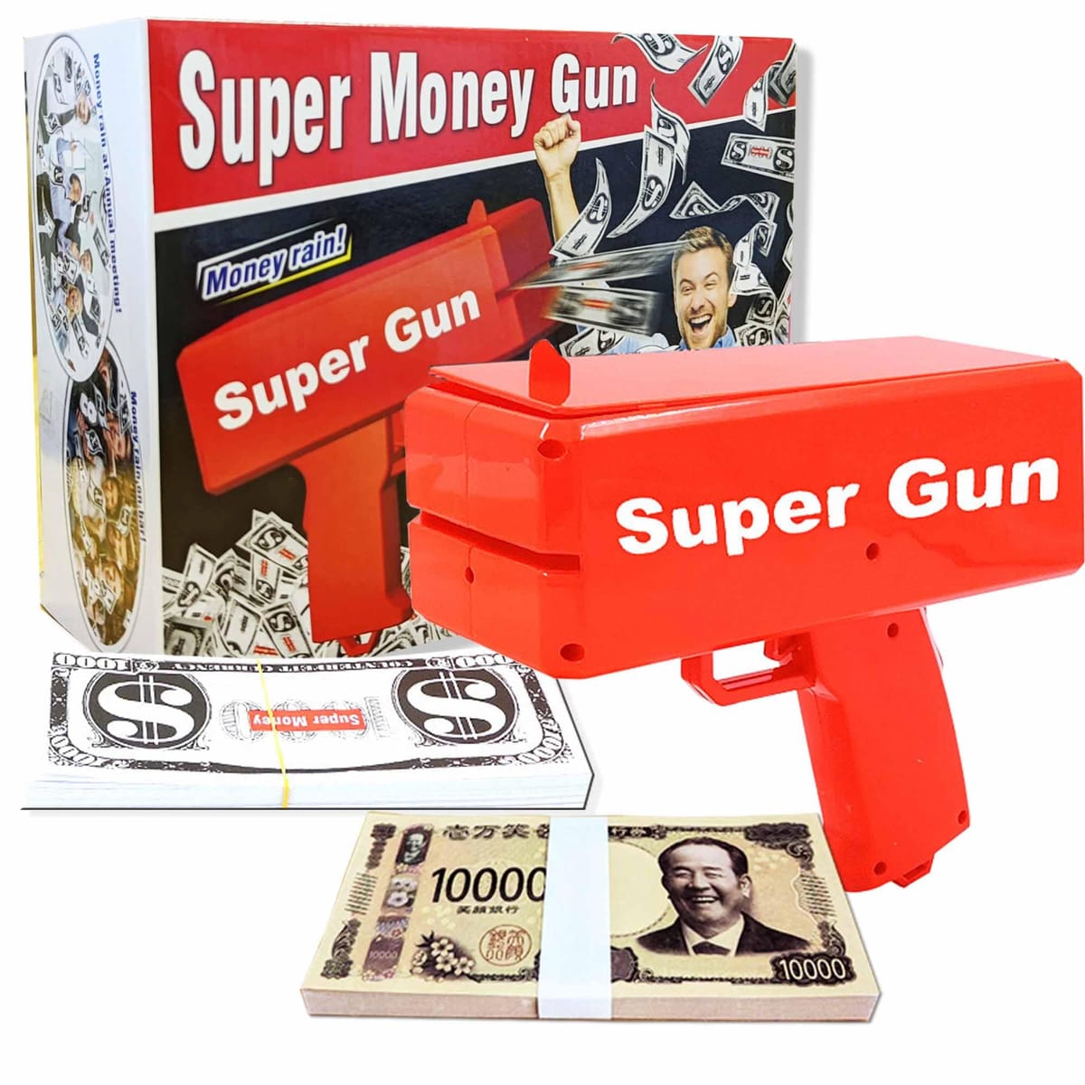 楽天市場】[公式] マネーガン お札 強力噴射 バズーカ ドル札100枚＋