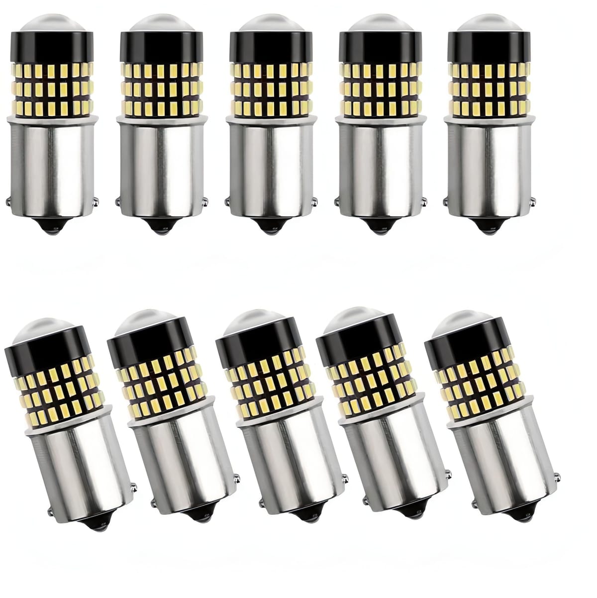 bubulu S25 シングル LEDバルブ 12V/24V対応 高輝度 ホワイト 180°照射 汎用 トラック/バス/普通車 10個セット