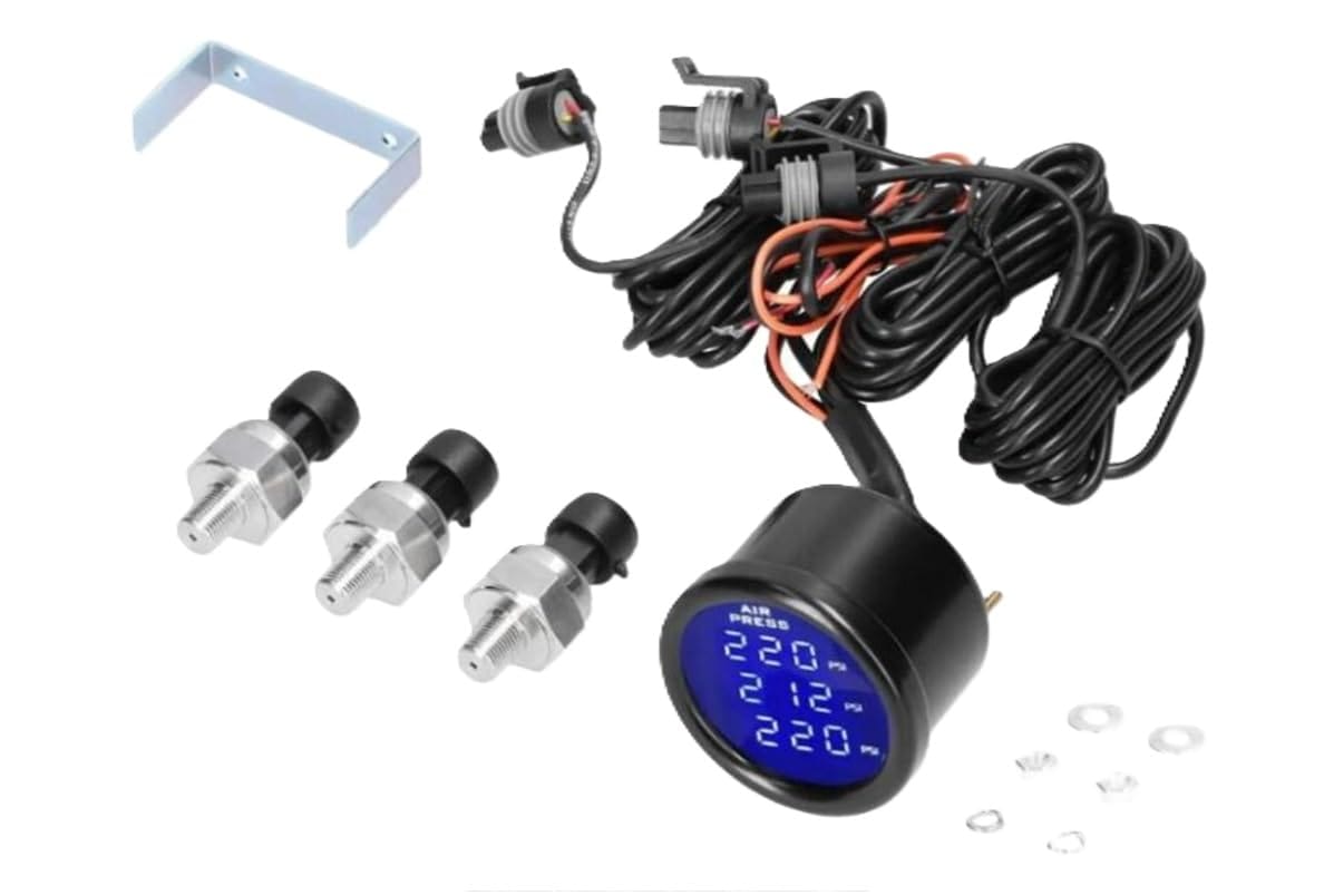 楽天市場】エアサス デジタル エアーゲージ メーター 青/ブルー 前後