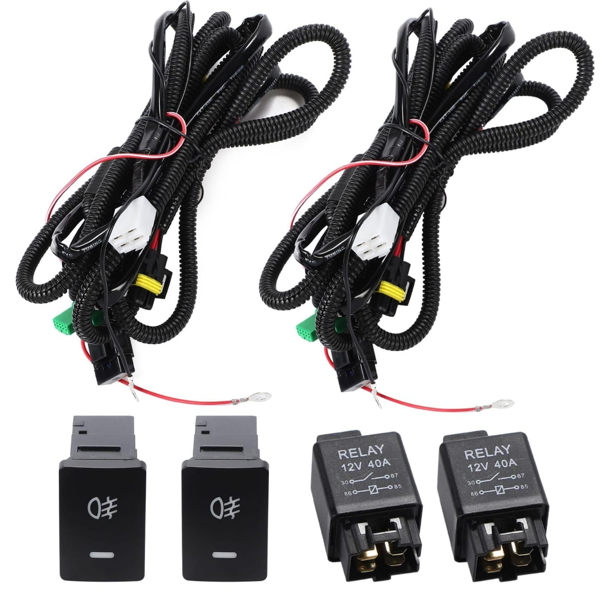 calm wish スズキ 汎用 車 配線 フォグ ランプ リレー ハーネス H8 H11 H16対応 LED スイッチ付き 社外 フォグ用 キット 後付け 4,384円