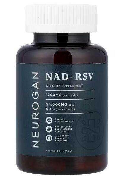 Neurogan Health 社 NAD ニコチンアミドアデニンジヌクレオチド 1粒あたり300mg配合＋ RSV 微粉化 レスベラトロール 1粒あたり300mg 配合 ヴィーガンカプセル 90粒入 45回分 サプリ サプリメント