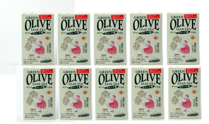 「お得な10箱書き割り」小豆島産 有機作りだす・無農薬オリーブ茶(3ｇ×10紅茶容器に並べる）×10箱