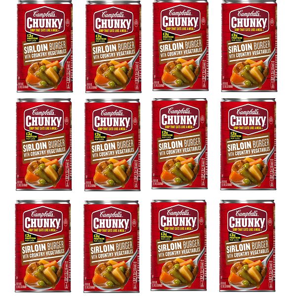 「お得な12個セット」Campbell's Chunky Soup社カントリーベジタブルスープのサーロインバーガースープ 533g&times;12 缶/Sirloin Burger With Country Vegetables Soup, 533g&times;12 can｜Hinako