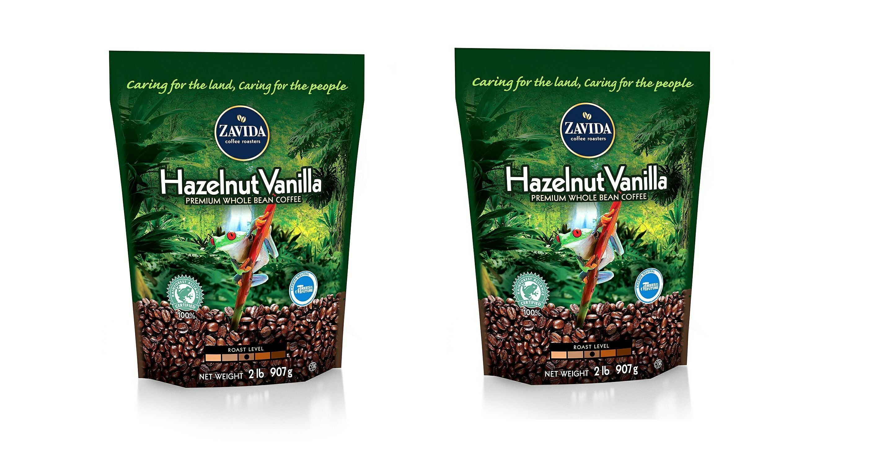 「お得な2袋セット」Zavida Coffee社 Hazelnut Vanilla Whole Bean ザビダコーヒーヘーゼルナッツバニラコーヒー豆907ｇ×2袋