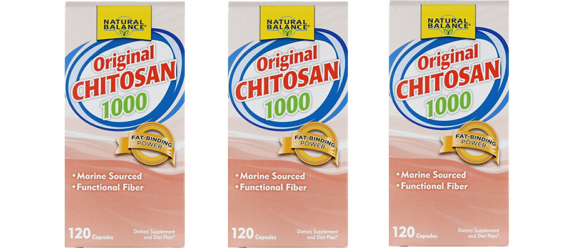 「お得な3本書き割り」Natural Balance社キトサン Chitosan、250瓱、120粒×3本