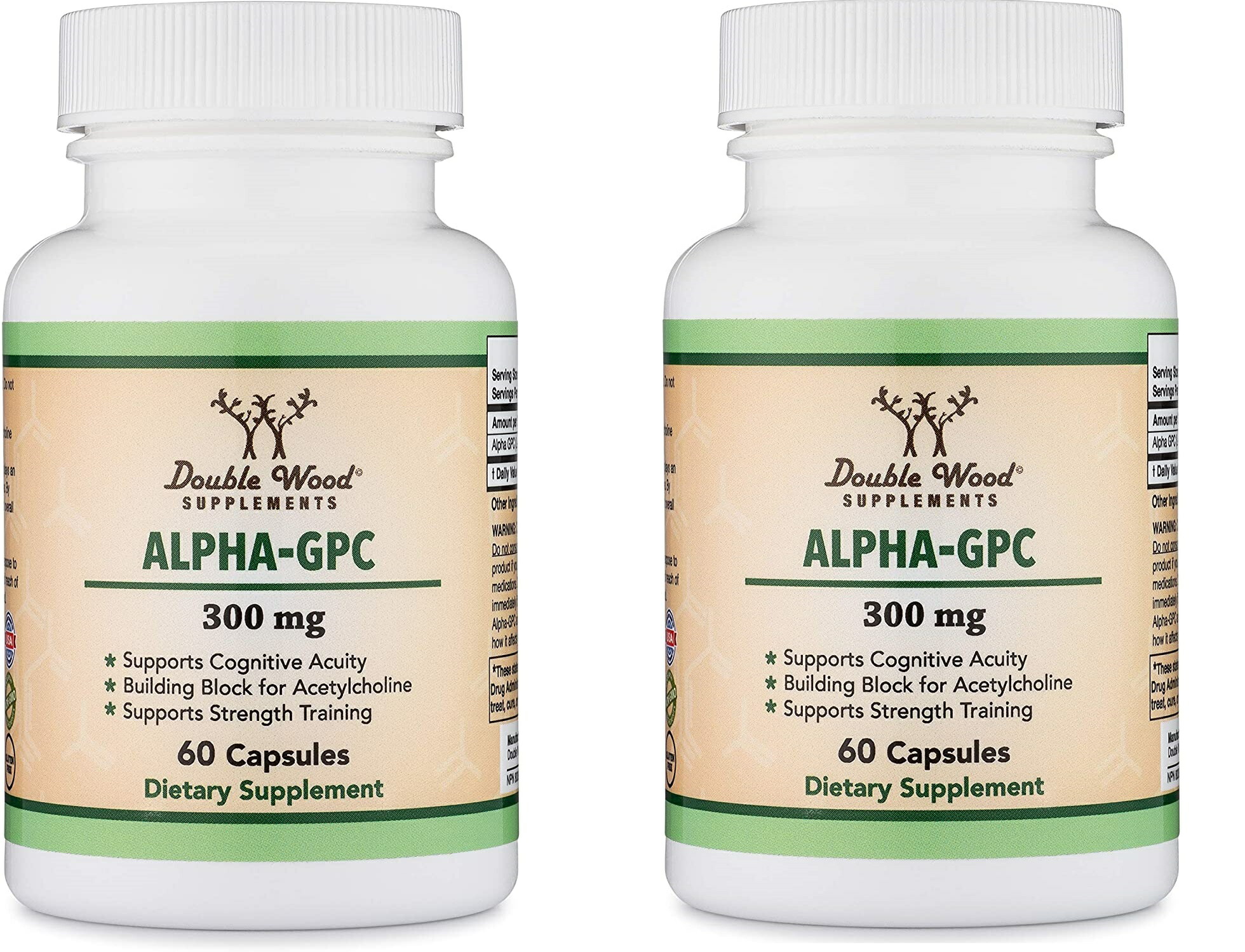 「お得な2本仕掛ける」Double Wood Supplements社Alpha GPCコリンサプリメント(1粒あたり近所300瓱練りあわせる)60粒入り口・入口×2本