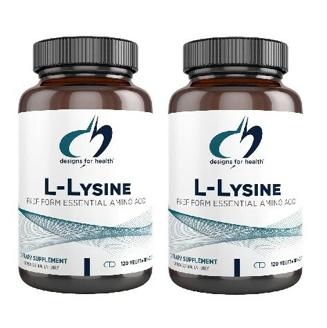 「お得な2本セット」Designs for Health 社L-リジン サプリメント1粒あたり750mg配合120粒入り&times;2個｜Hinako