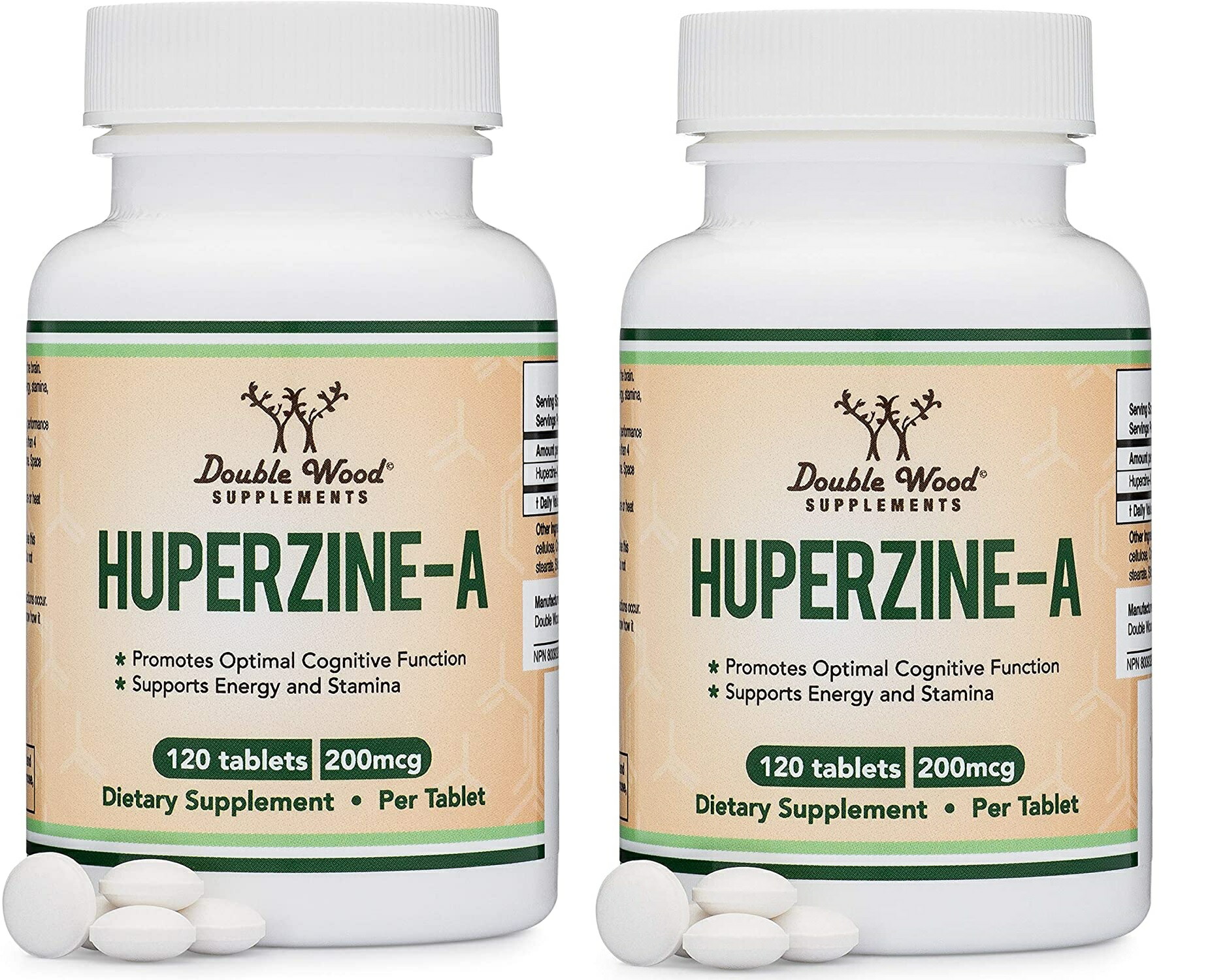 「お得な2本仕掛ける」Double Wood Supplements社ヒューペルジンA(フペルジンA)加えること1粒あたり近所200μg練りあわせる120粒入り口・入口×2本