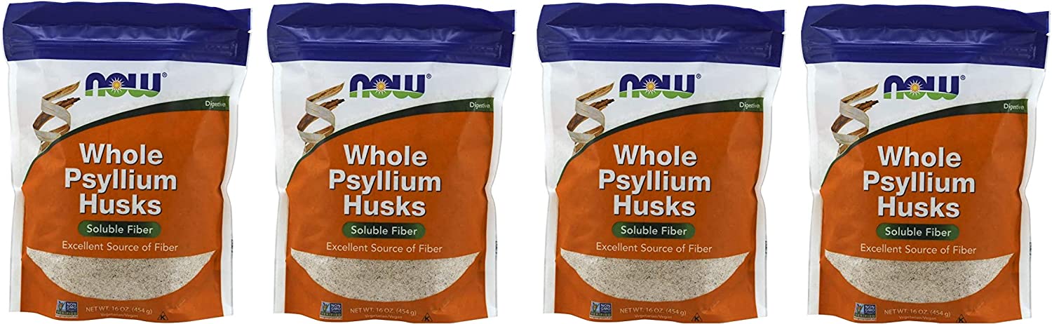 「お得な4袋セット」全粒オオバコ殻Psyllium Husk WHOLE454 g×4袋セット