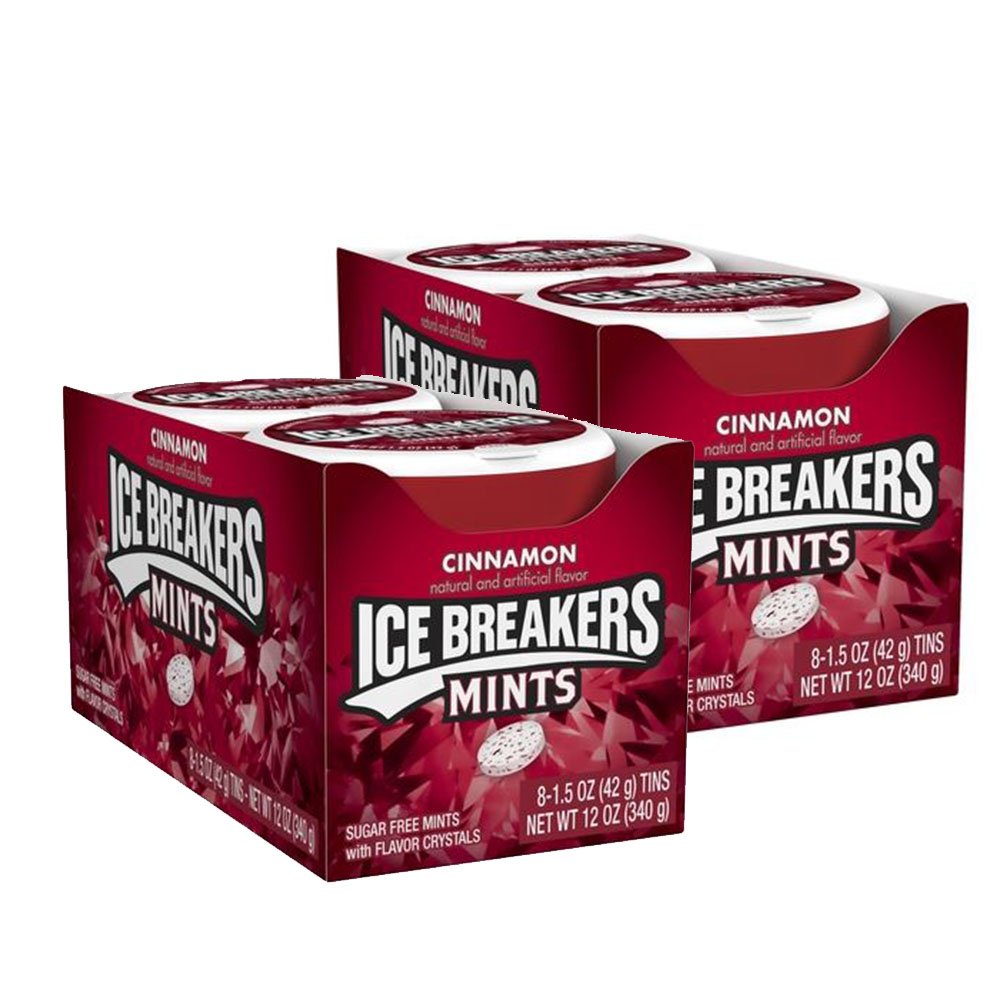 「お得な16個セット」ICE BREAKERS社シュガーフリーミントシナモン 42ｇ×16個/Sugar Free Mints, Cinnamon, 1.5 Ounce (Pack of 16)