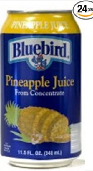「お得な24本セット」Bluebird社 無糖パイナップル100%ジュース340ml入り×24本 Bluebird Pineapple Juice, 11.5-Ounce Cans (Pack of 24)