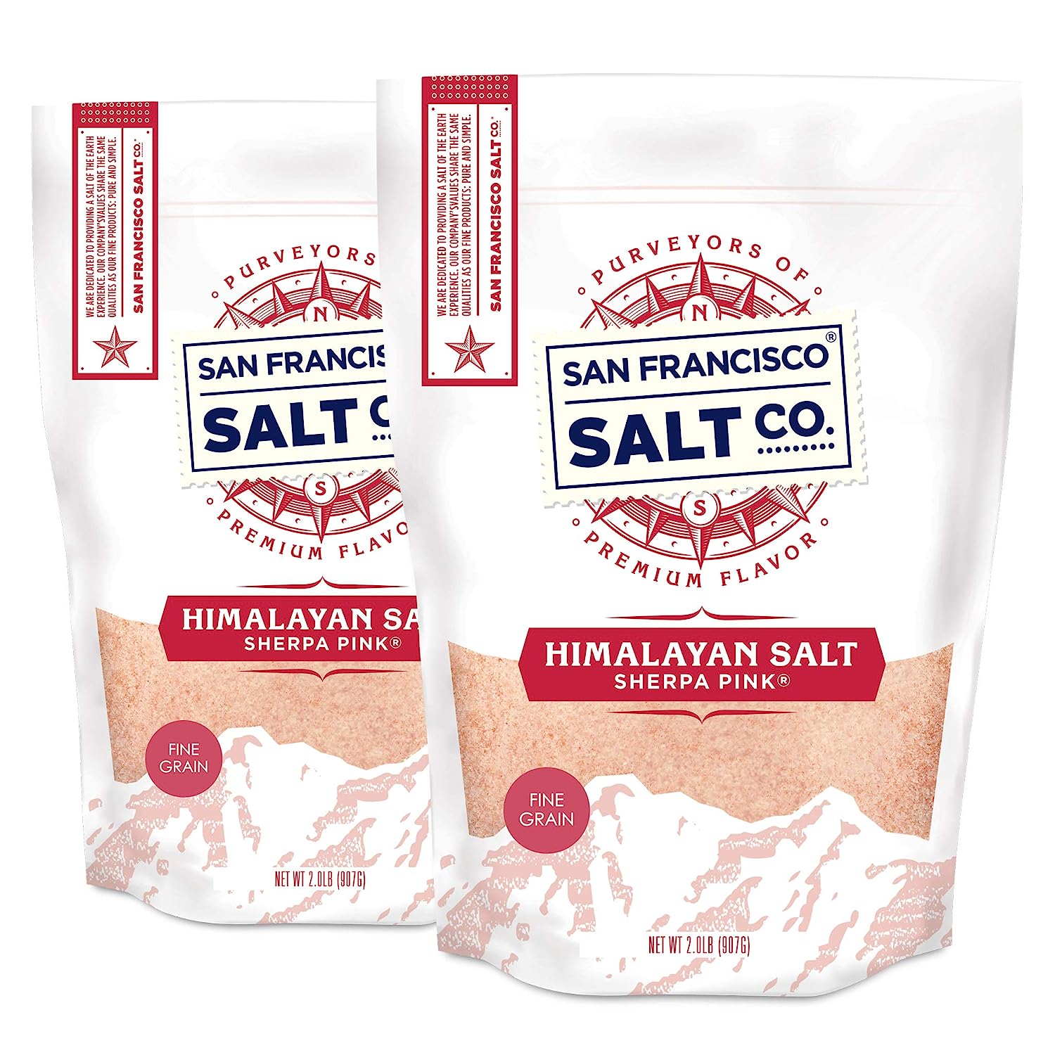 シェルパ ピンク社 ヒマラヤン 上質な塩 天然岩塩 (907g×2袋)2 Pound (Pack of 2), Sherpa Pink Authentic Himalayan - 4 lbs. Fine Salt (Qty. 2, 2 lb. bags) ヒマラヤ